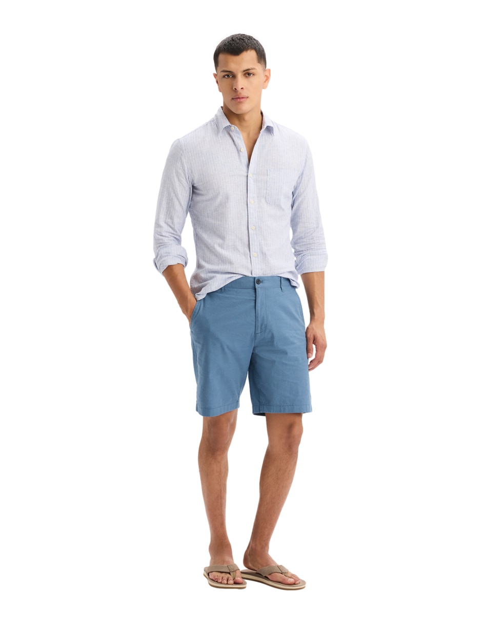 Camisa casual de lino manga larga para hombre 5