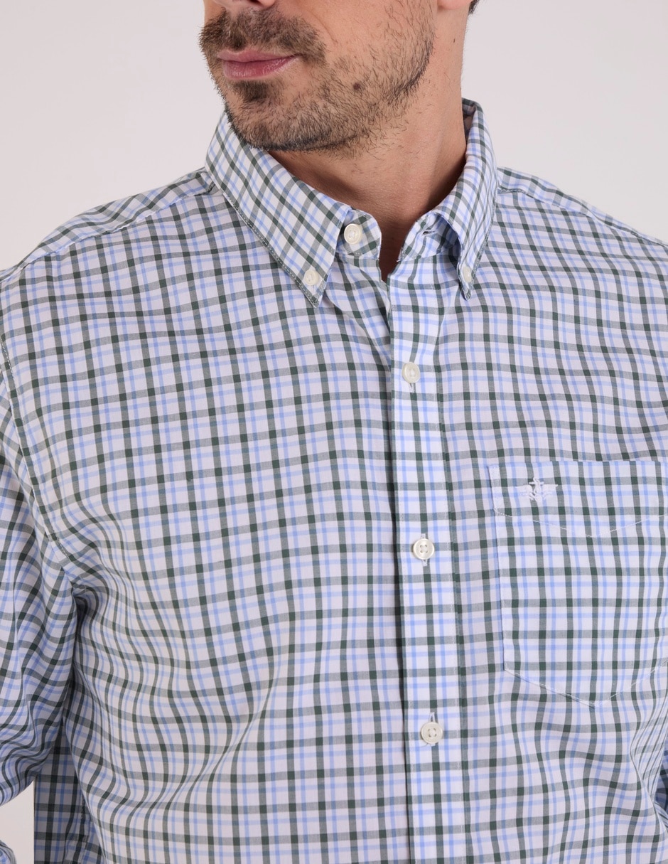 Camisa de vestir de algodón manga larga para hombre 4
