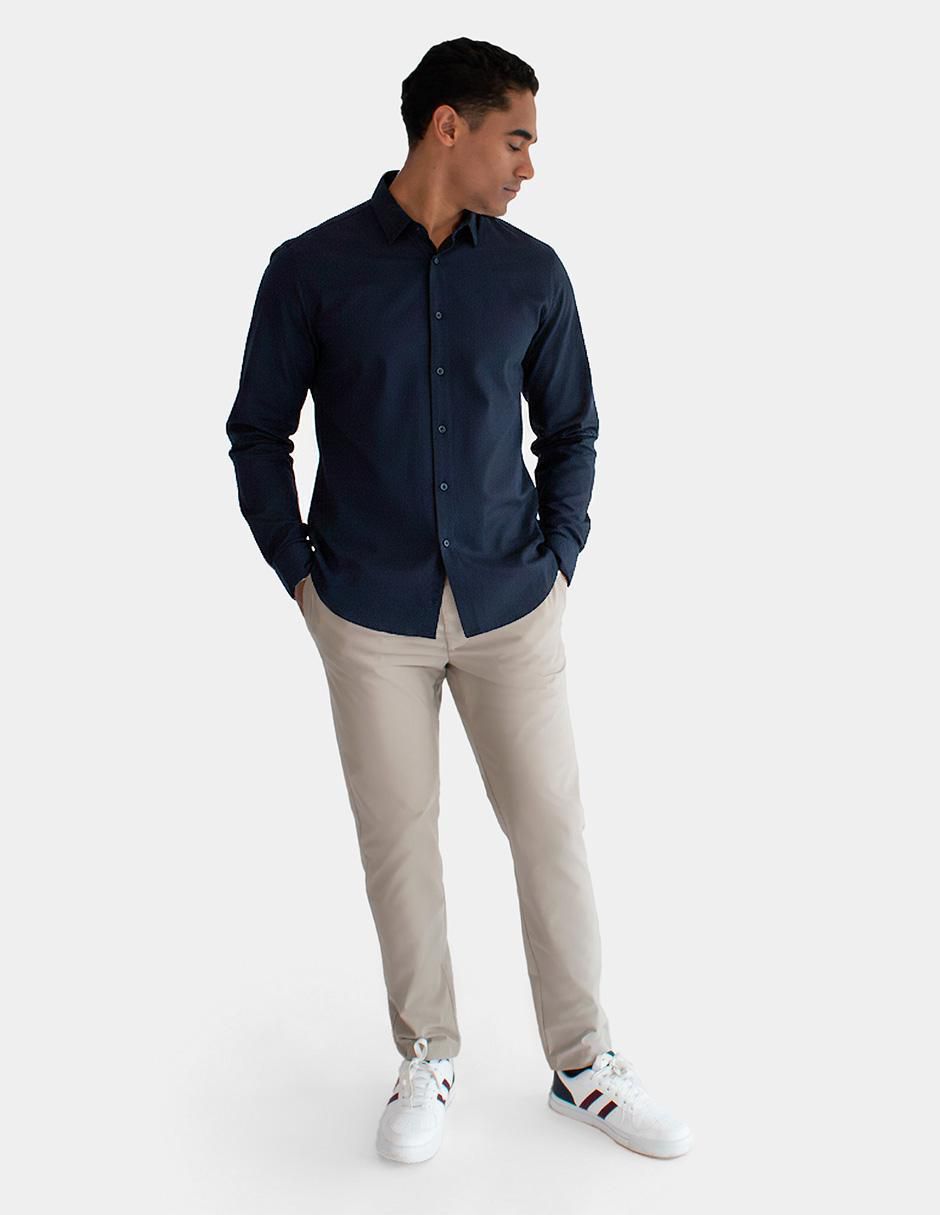 "camisa/sobrecamisa" casual generra "de" (si aplica) poliéster "manga" larga "para hombre"