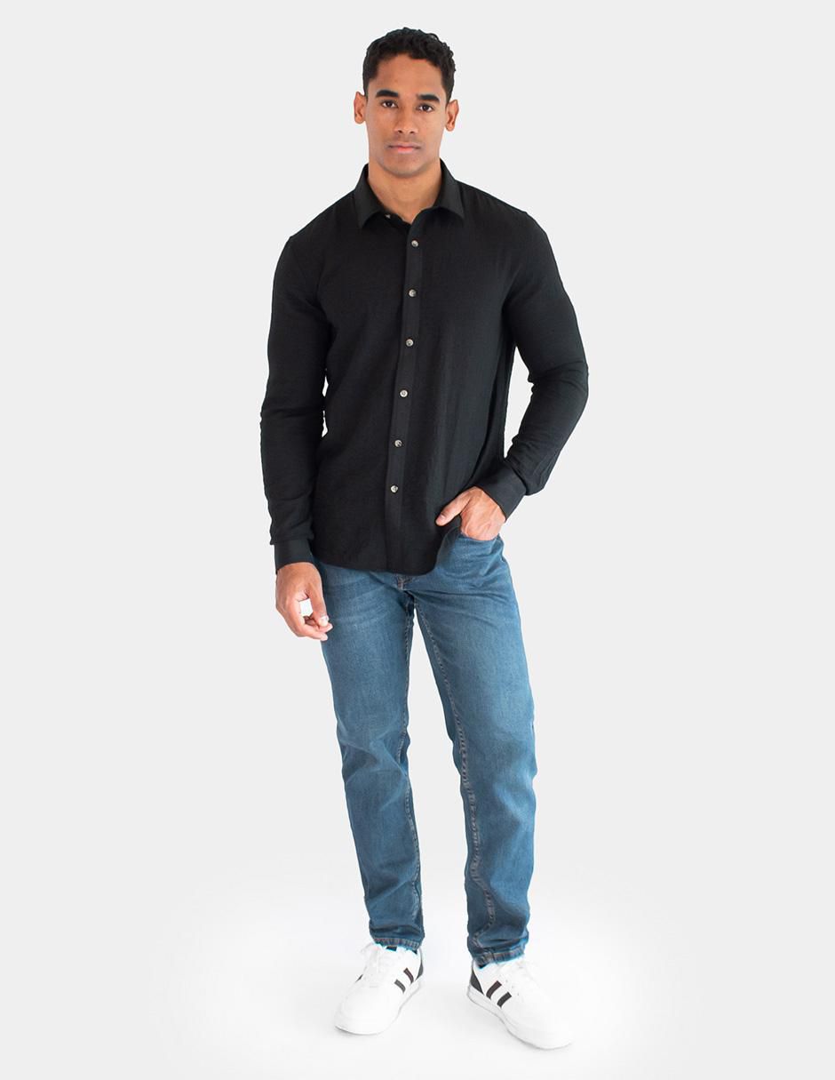 "camisa/sobrecamisa" casual generra "de" (si aplica) poliéster "manga" larga "para hombre"