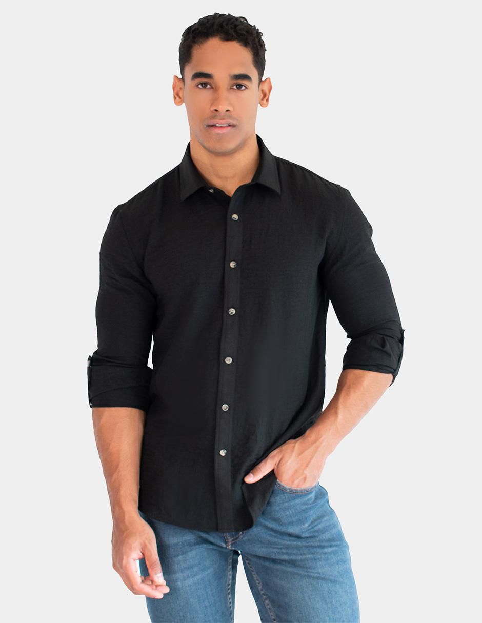 "camisa/sobrecamisa" casual generra "de" (si aplica) poliéster "manga" larga "para hombre"