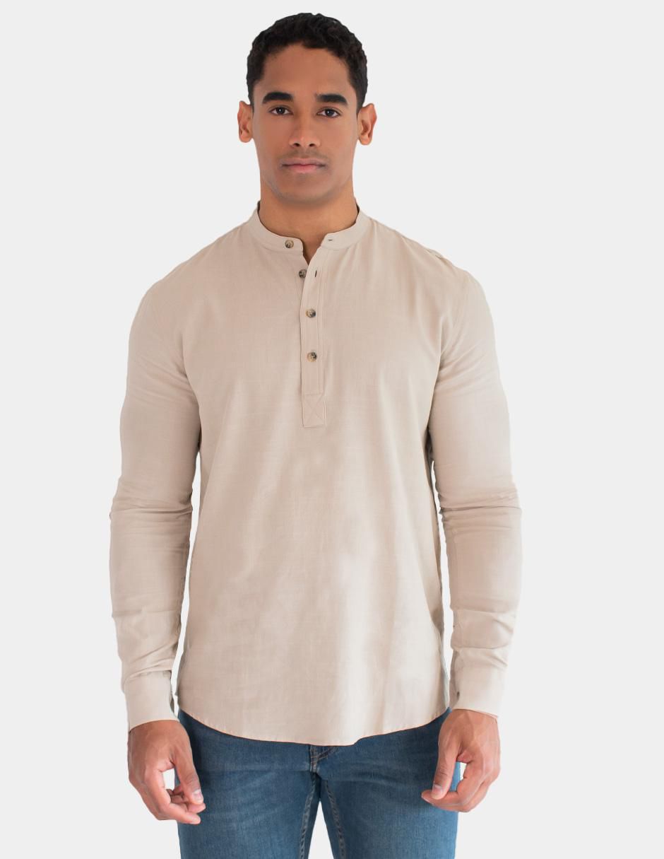 Camisa casual manga larga para hombre