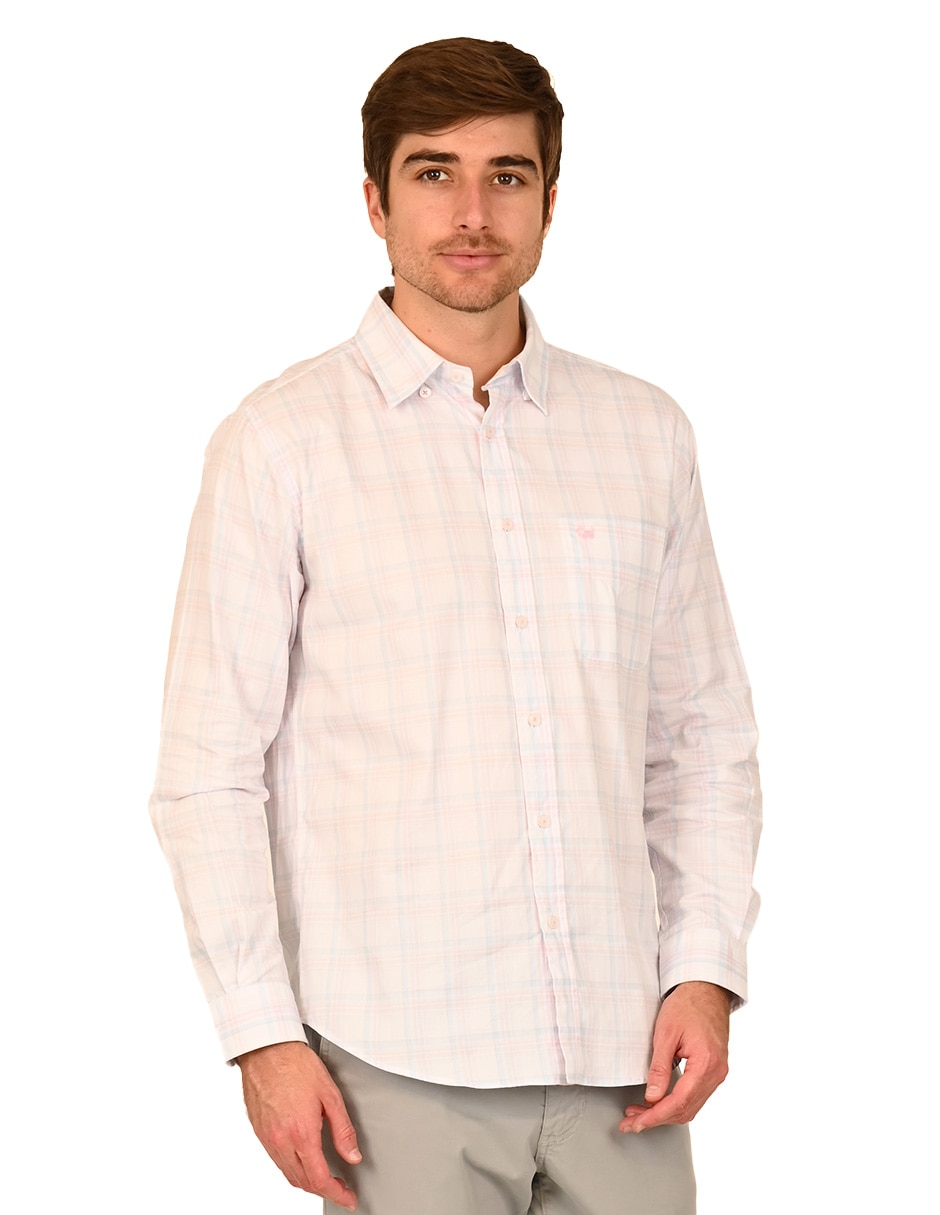 Camisa casual de algodón manga larga para hombre