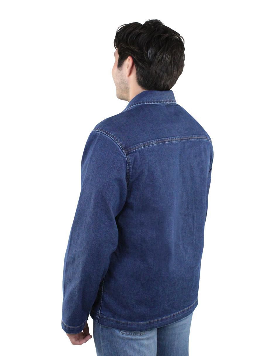 Chamarra denim de mezclilla con bolsillos para hombre 5
