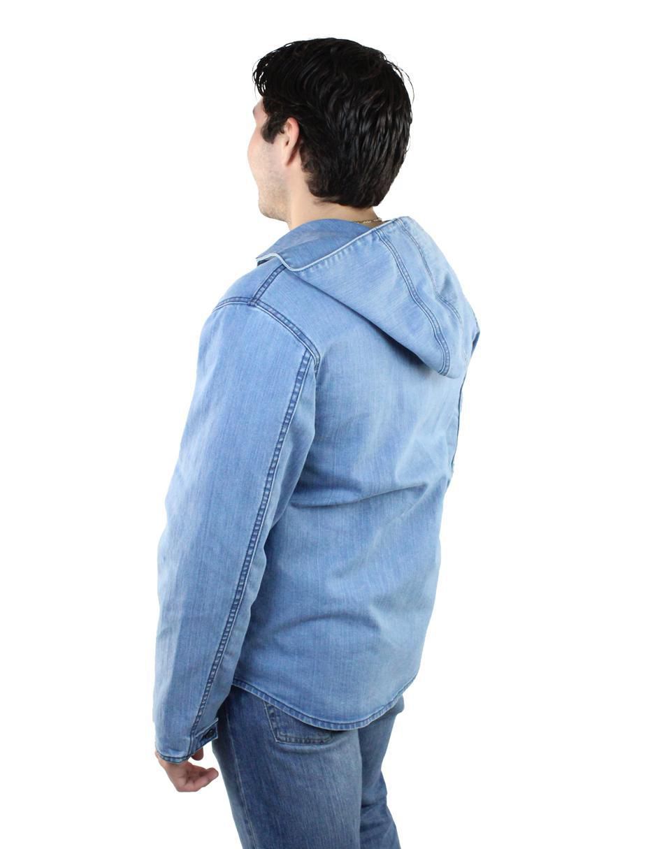 Chamarra casual de mezclilla con capucha para hombre 5