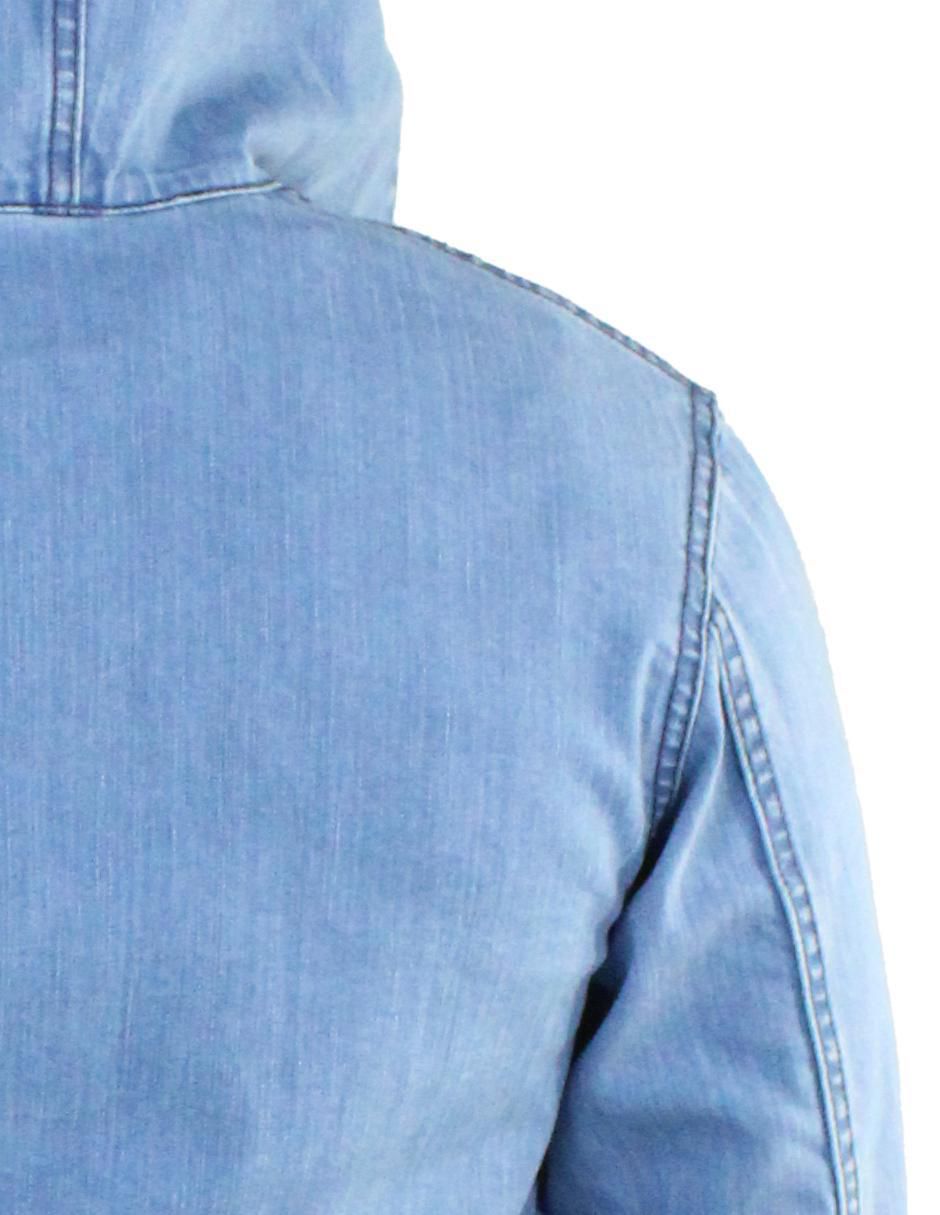 Chamarra casual de mezclilla con capucha para hombre 8