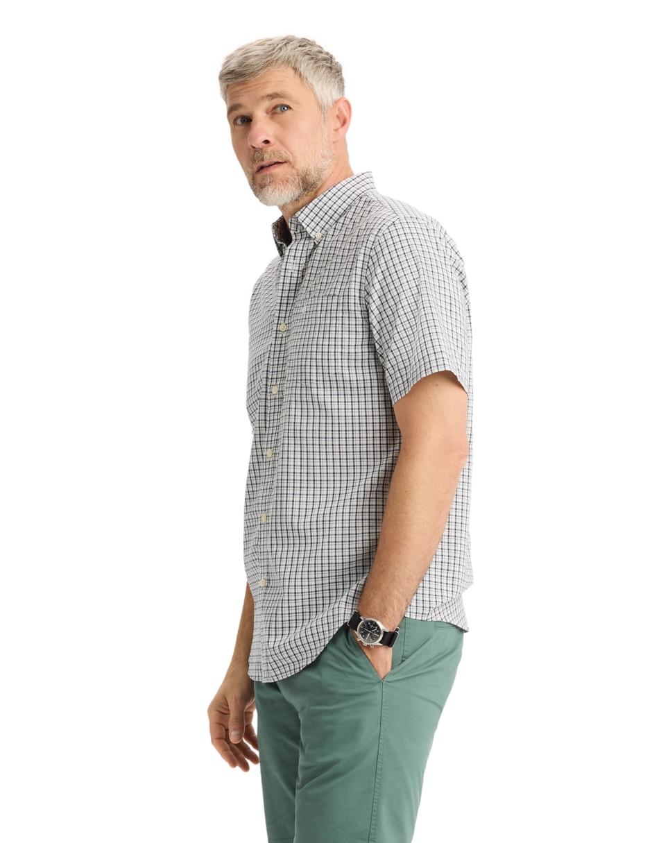 Camisa casual de algodón manga corta para hombre 4