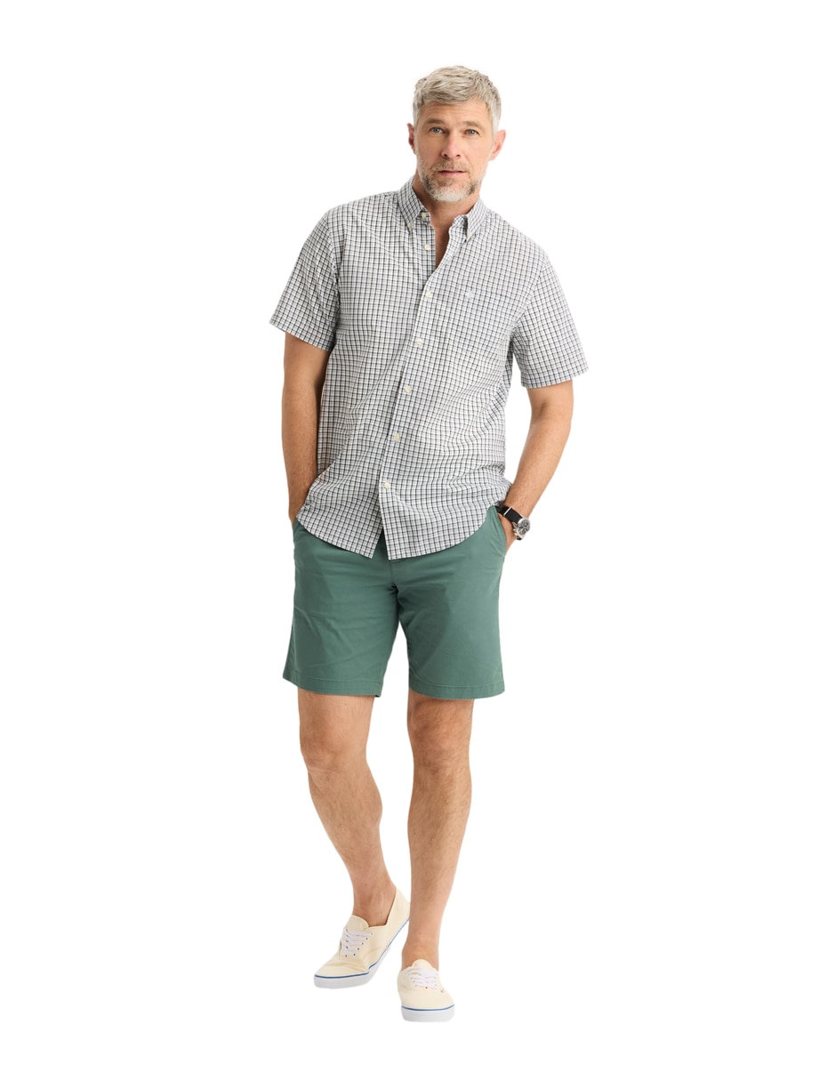 Camisa casual de algodón manga corta para hombre 5