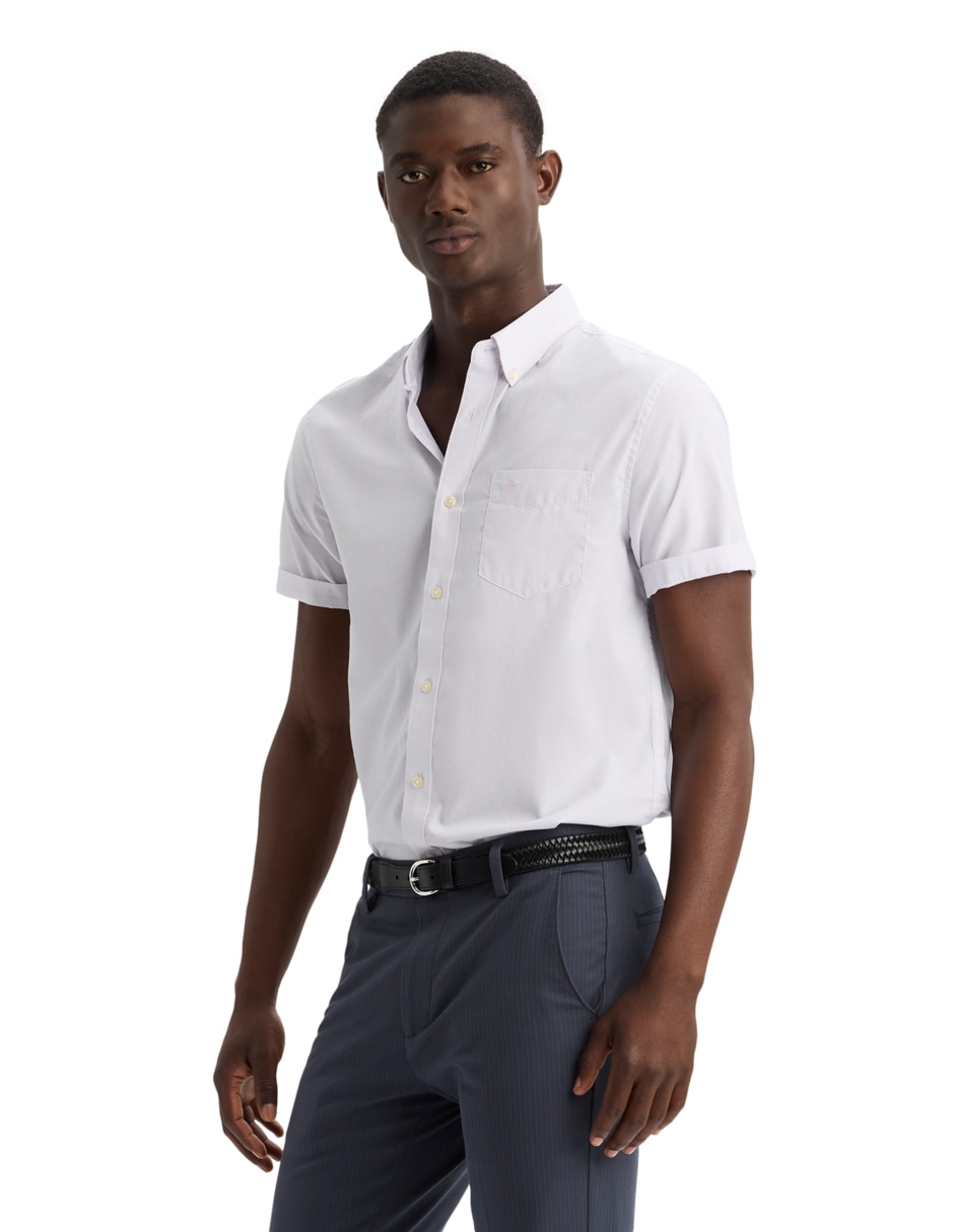 Camisa casual de algodón manga corta para hombre 4