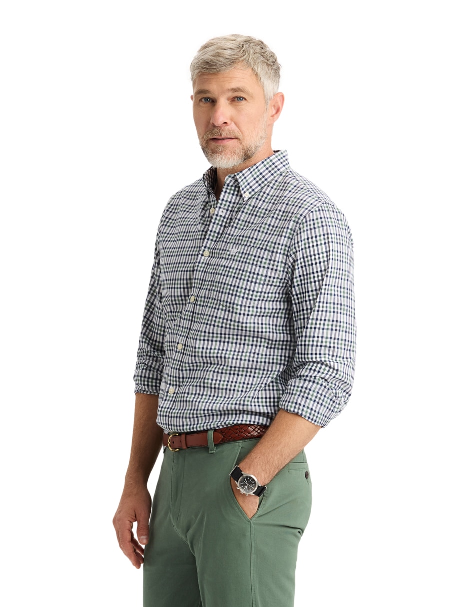 Camisa de vestir de algodón manga larga para hombre 4