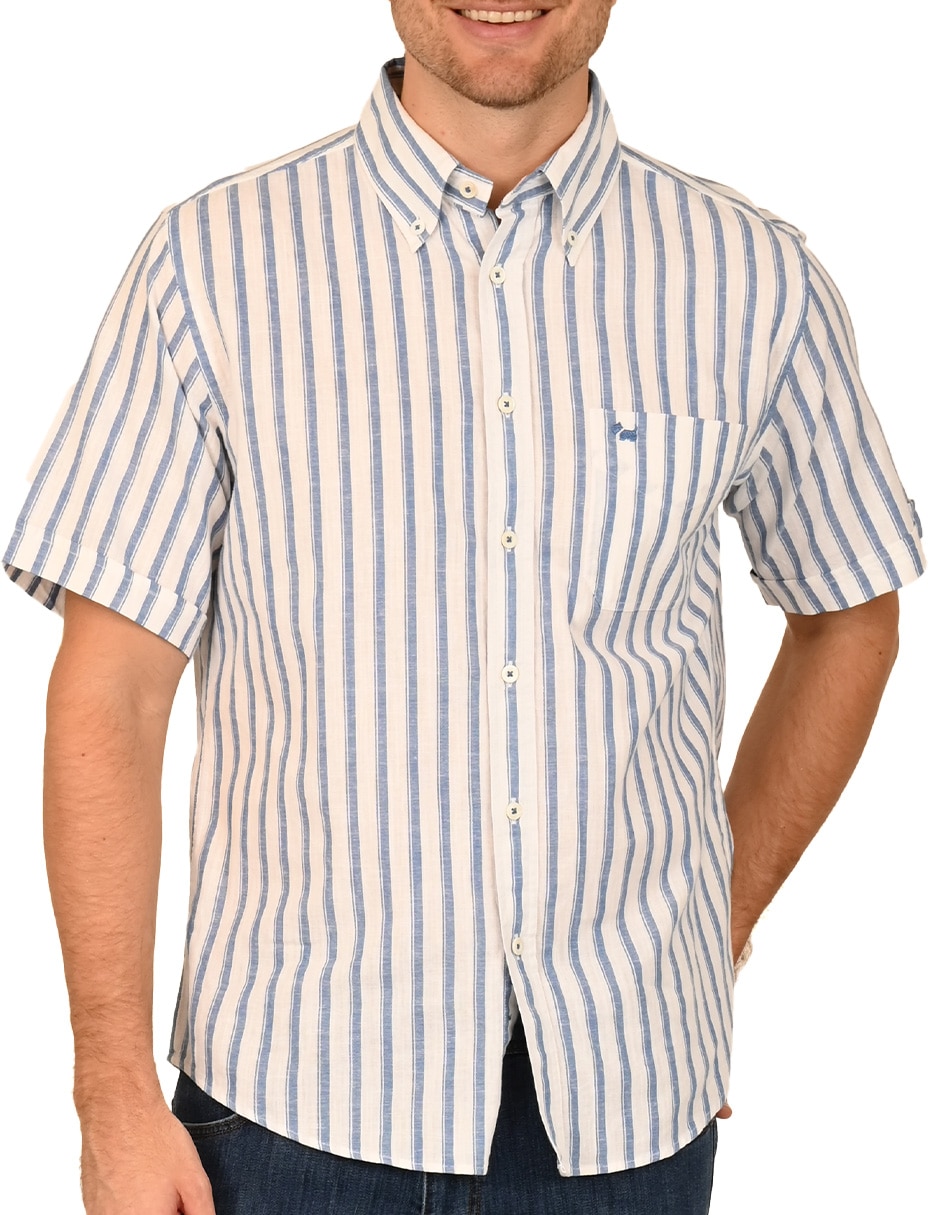 Camisa casual de algodón manga corta para hombre 4