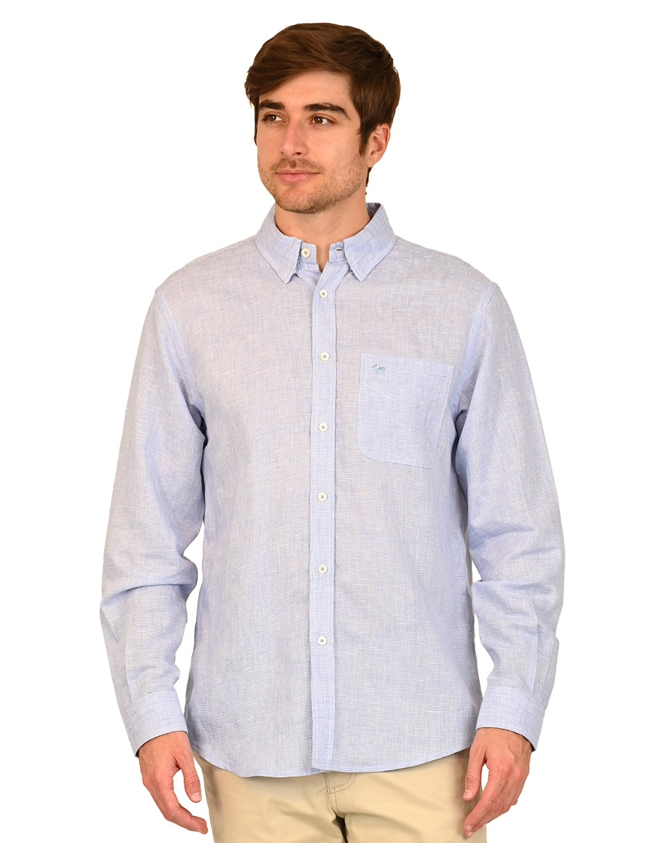 Camisa casual de algodón y lino manga larga para hombre Camisa casual de algodón y lino manga larga para hombre