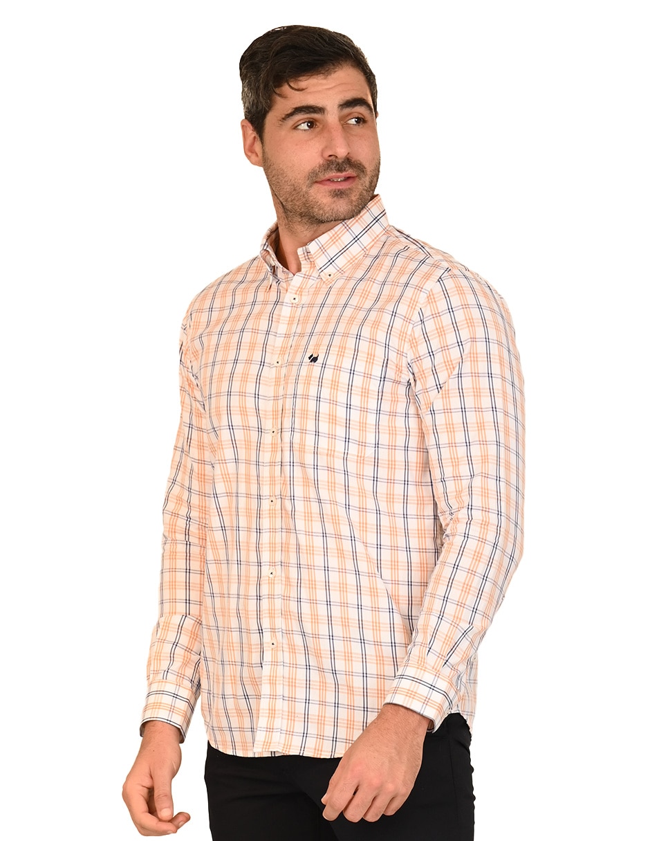Camisa casual de algodón manga larga para hombre Camisa casual de algodón manga larga para hombre