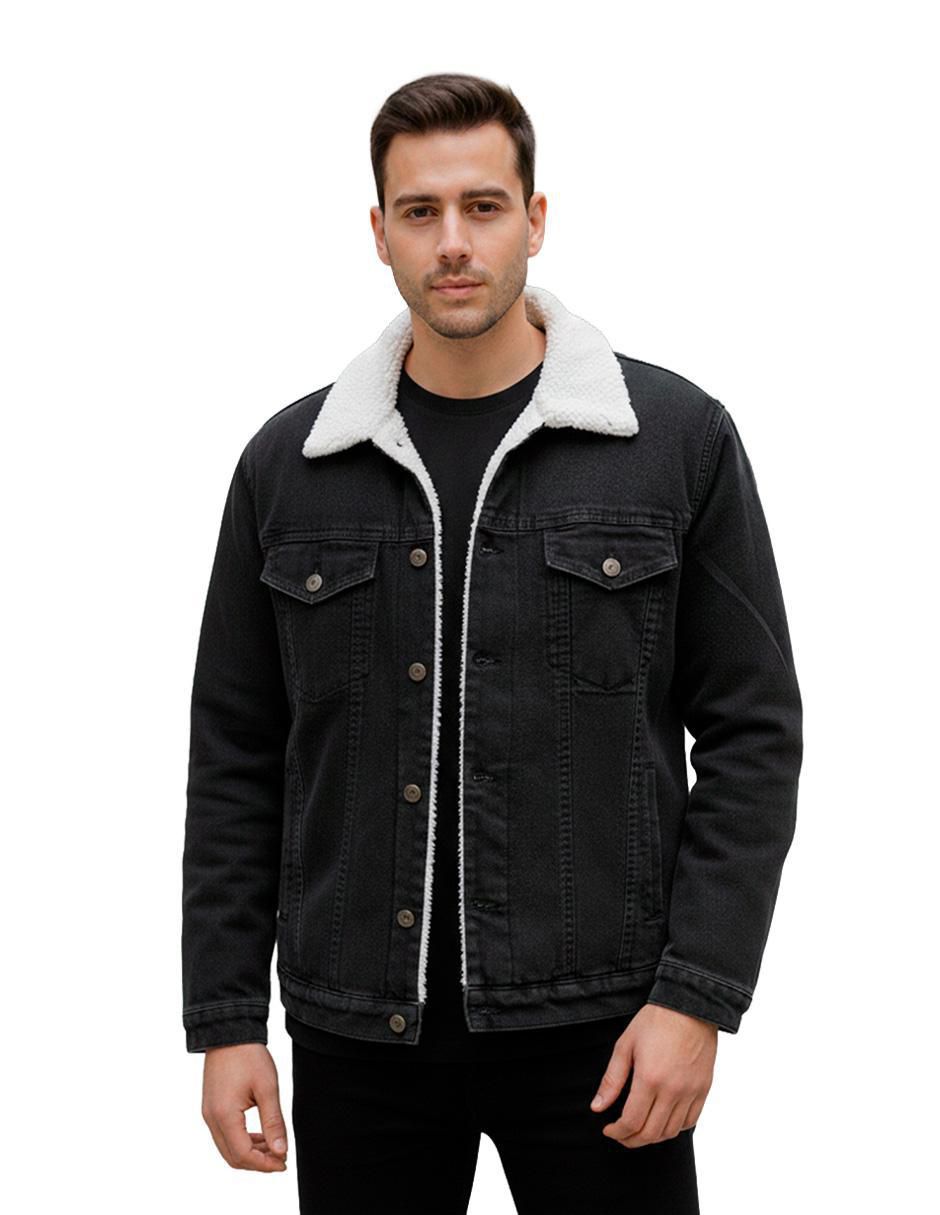 Chamarra Denim de mezclilla con bolsillos para hombre Chamarra Denim de mezclilla con bolsillos para hombre