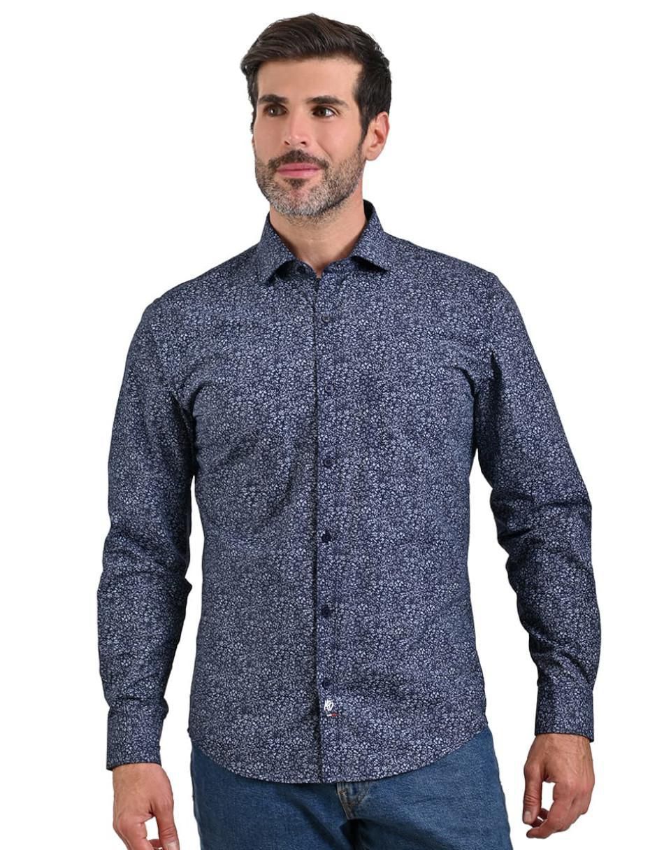 "camisa/sobrecamisa" casual michel blanc "de" (si aplica) algodón y poliéster "manga" larga "para hombre"
