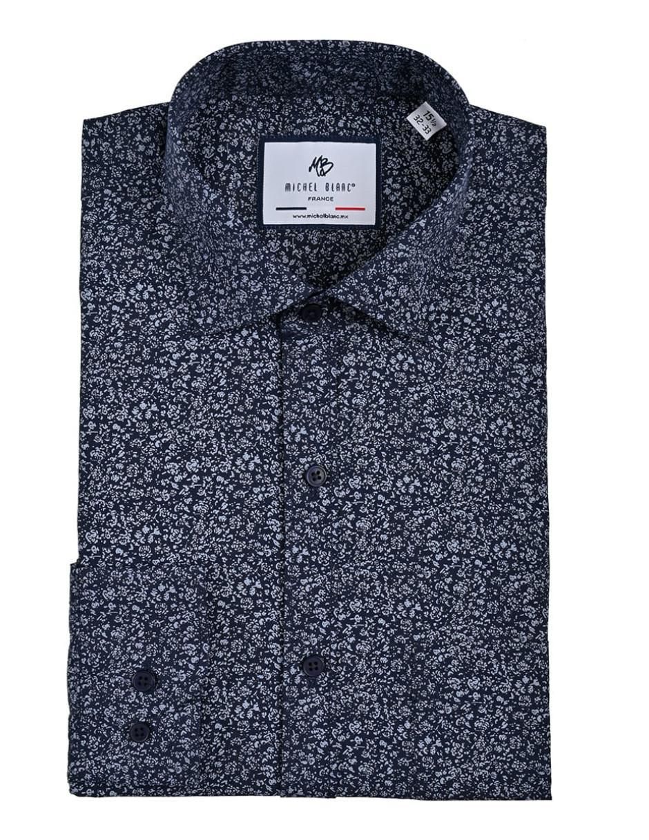 "camisa/sobrecamisa" casual michel blanc "de" (si aplica) algodón y poliéster "manga" larga "para hombre"