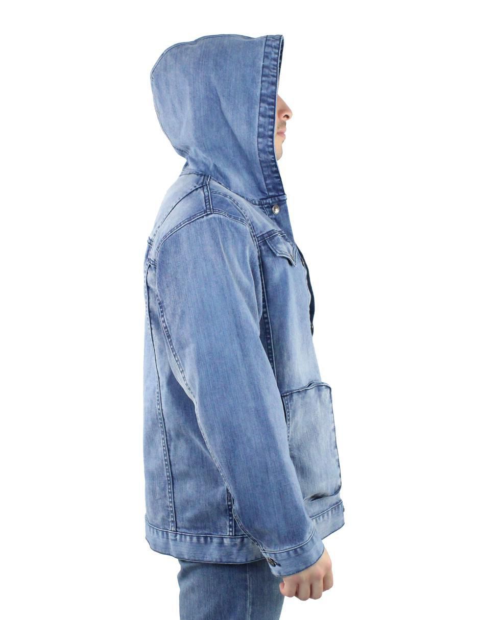Chamarra casual de mezclilla con capucha para hombre 3