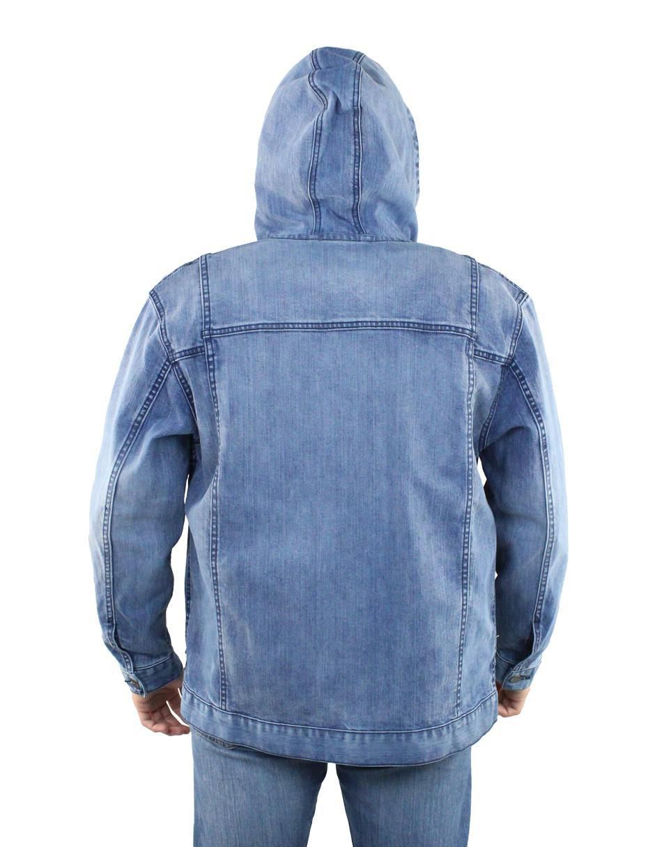 Chamarra casual de mezclilla con capucha para hombre 4