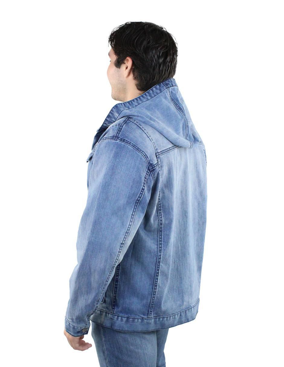 Chamarra casual de mezclilla con capucha para hombre 5