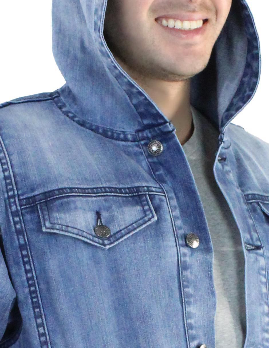 Chamarra casual de mezclilla con capucha para hombre 6
