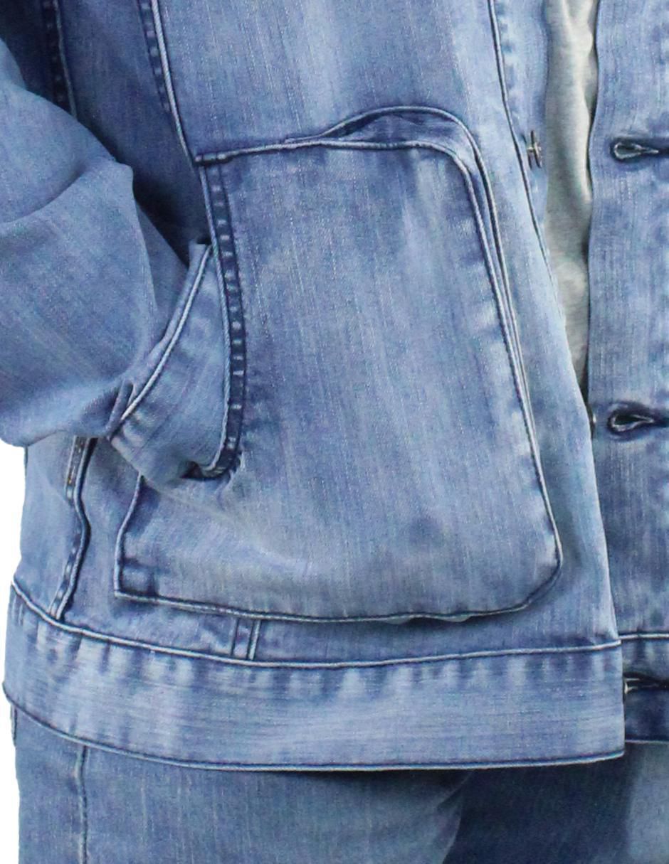 Chamarra casual de mezclilla con capucha para hombre 7