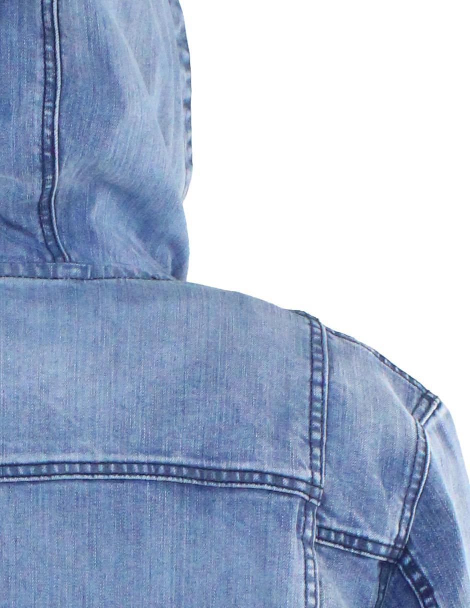 Chamarra casual de mezclilla con capucha para hombre 8