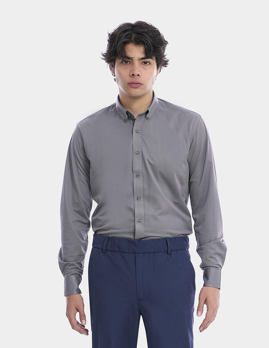 "camisa/sobrecamisa" business casual vittorio forti "de" (si aplica) poliéster "manga" larga "para hombre"