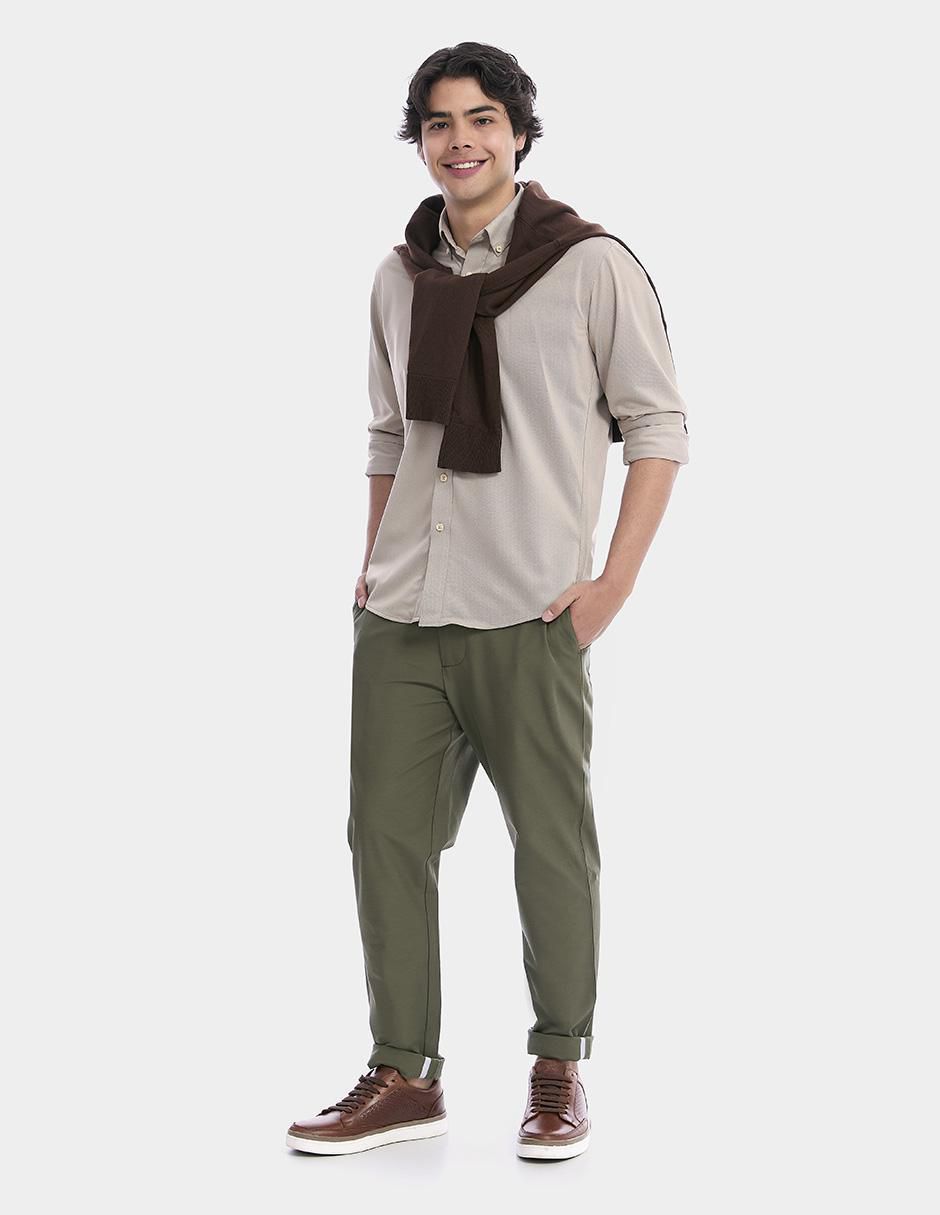 Camisa business casual manga larga para hombre 2