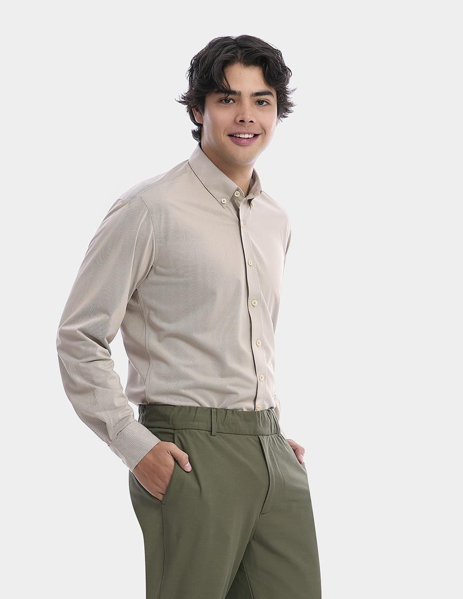 Camisa business casual manga larga para hombre 3