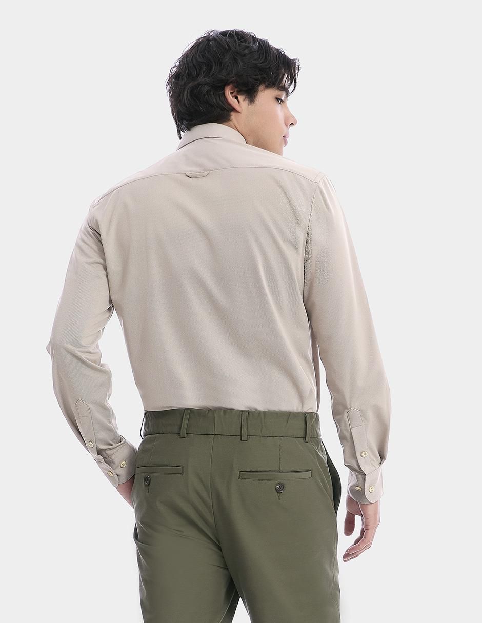 Camisa business casual manga larga para hombre 4