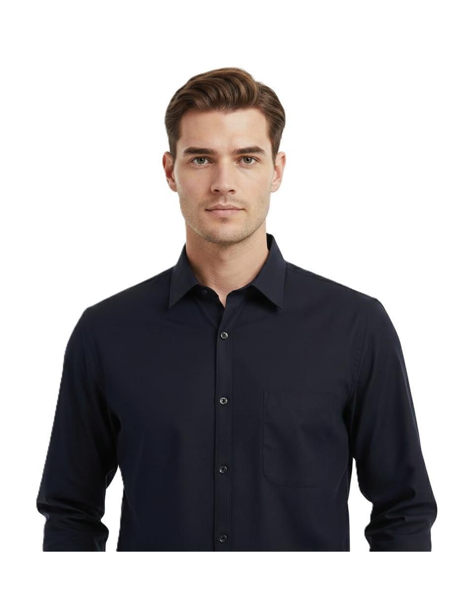 "camisa/sobrecamisa" casual michel blanc "de" (si aplica) bambú y microfibra "manga" larga "para hombre"
