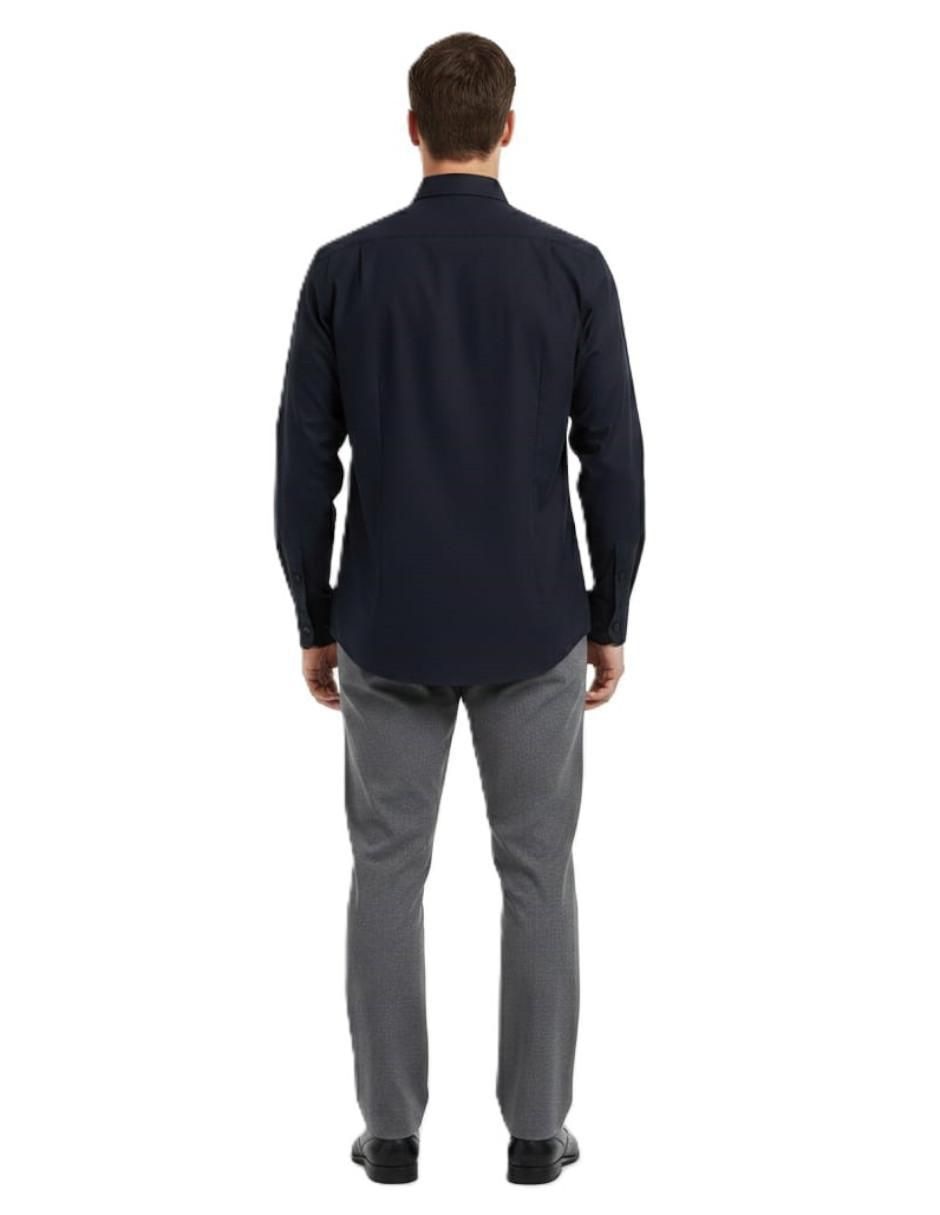 "camisa/sobrecamisa" casual michel blanc "de" (si aplica) bambú y microfibra "manga" larga "para hombre"