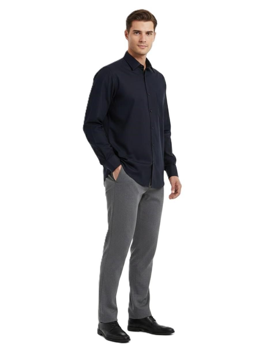 "camisa/sobrecamisa" casual michel blanc "de" (si aplica) bambú y microfibra "manga" larga "para hombre"