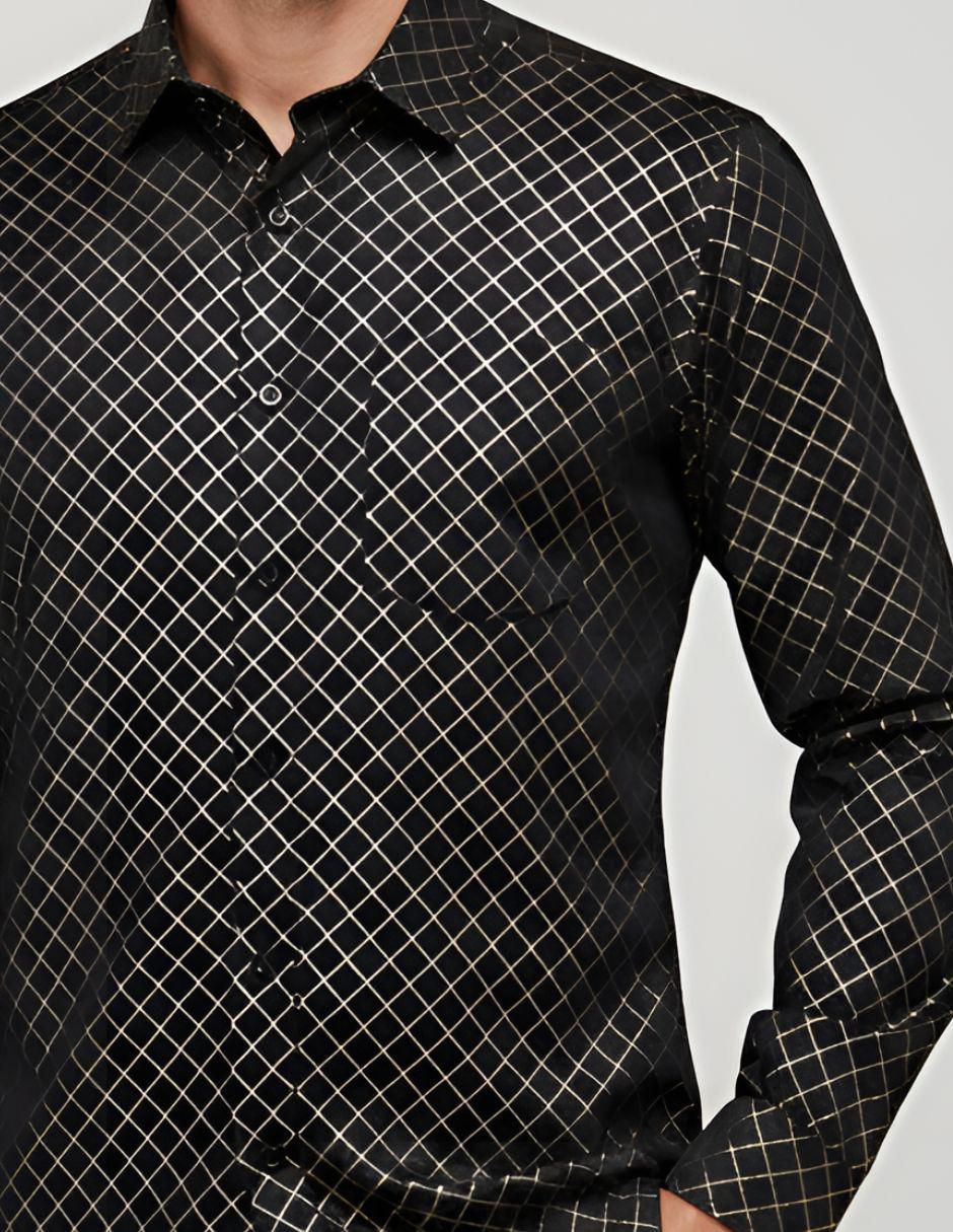 Camisa casual manga larga para hombre 2