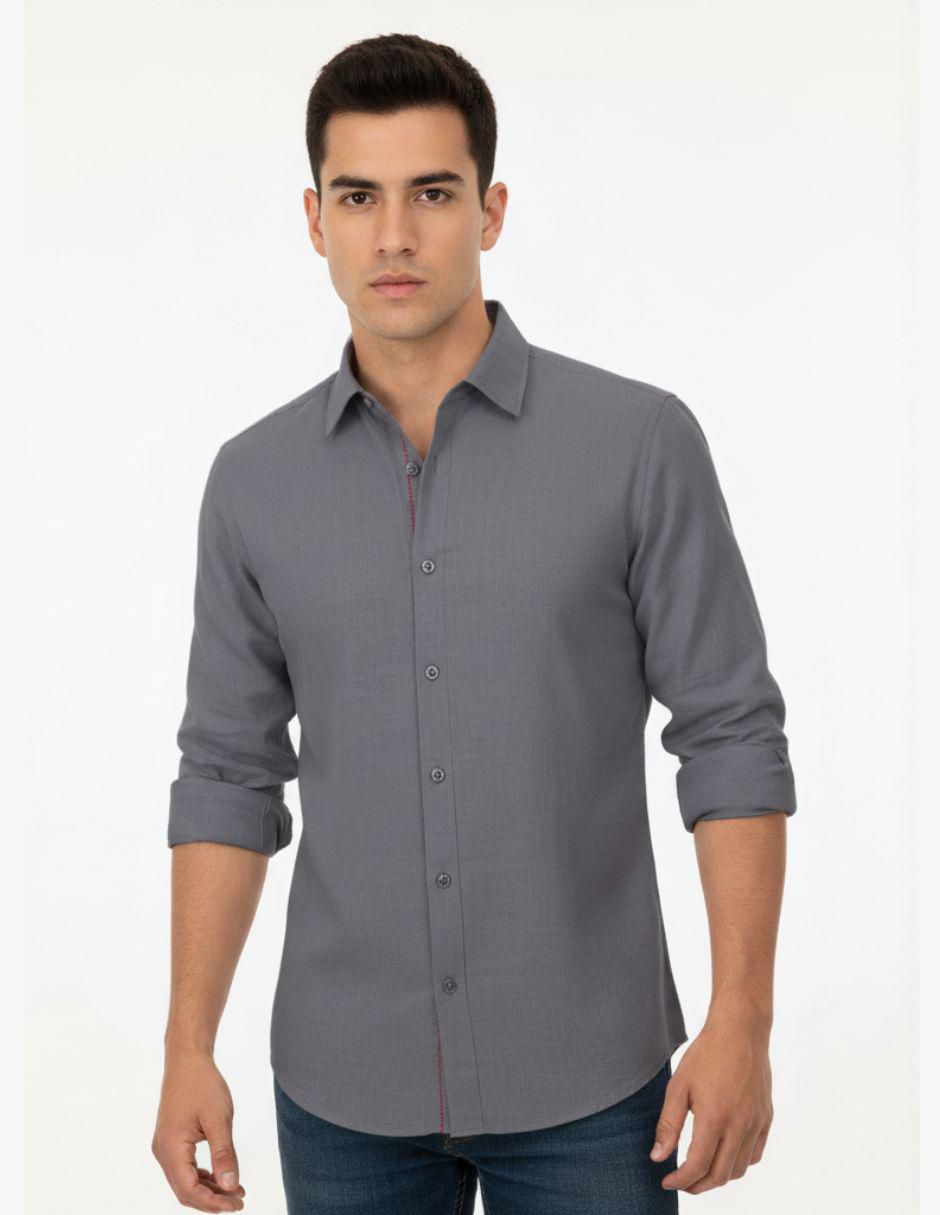"camisa/sobrecamisa" casual pavini "de" (si aplica) algodón y poliéster "manga" larga "para hombre"