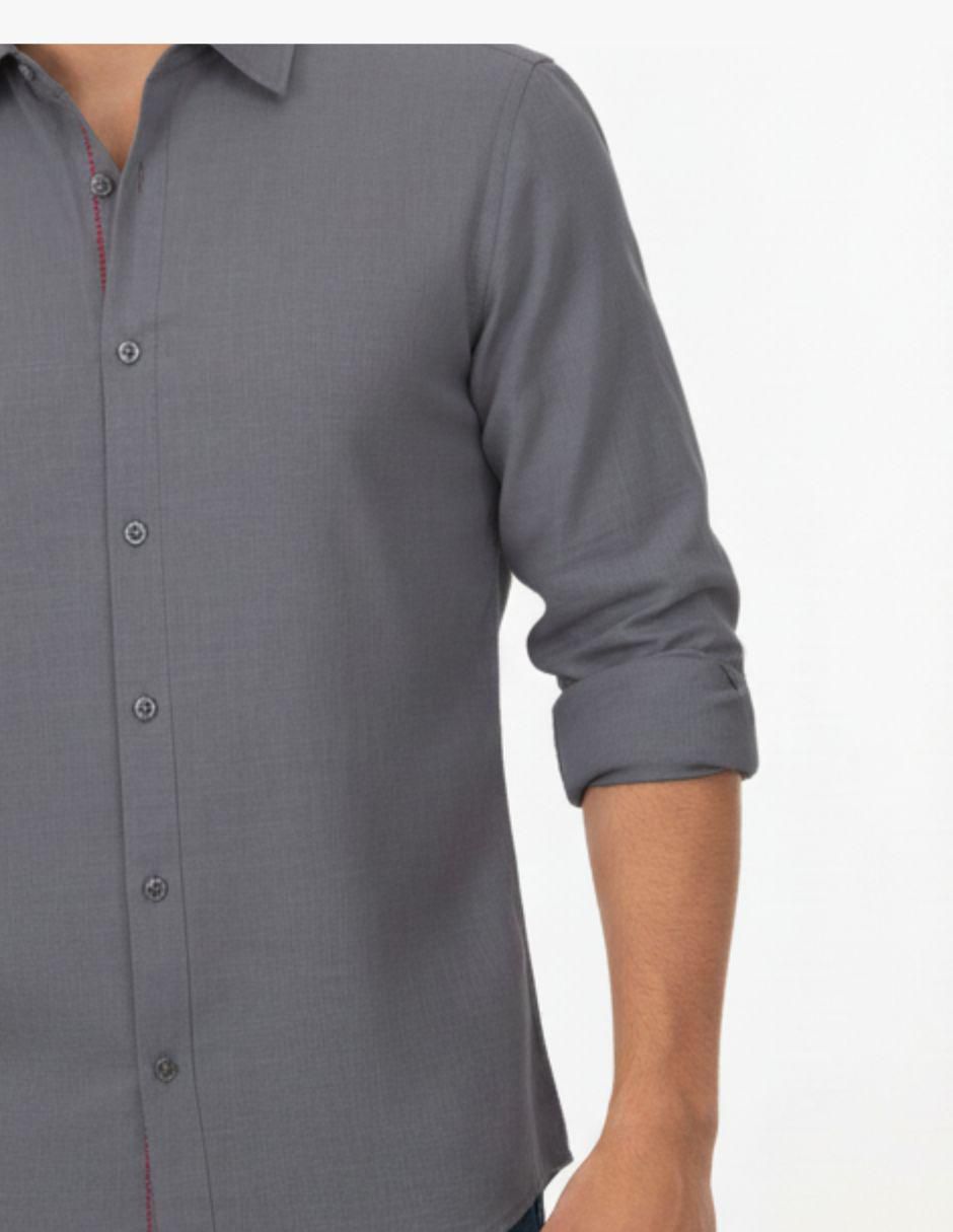"camisa/sobrecamisa" casual pavini "de" (si aplica) algodón y poliéster "manga" larga "para hombre"