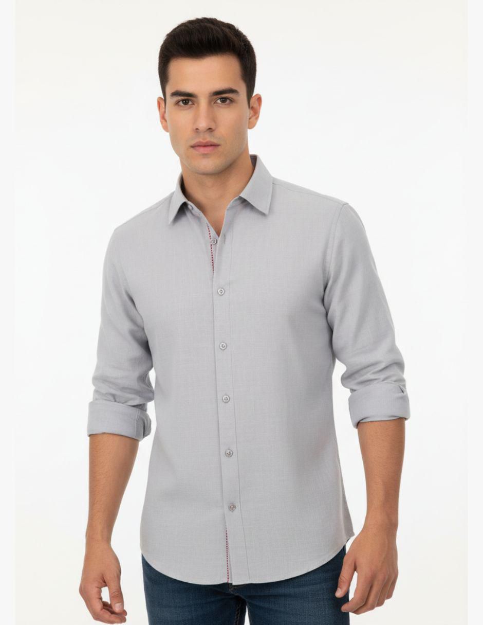 Camisa casual manga larga para hombre