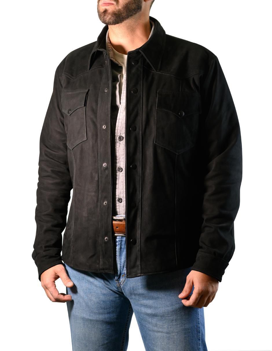 Chamarra casual de piel para hombre 2