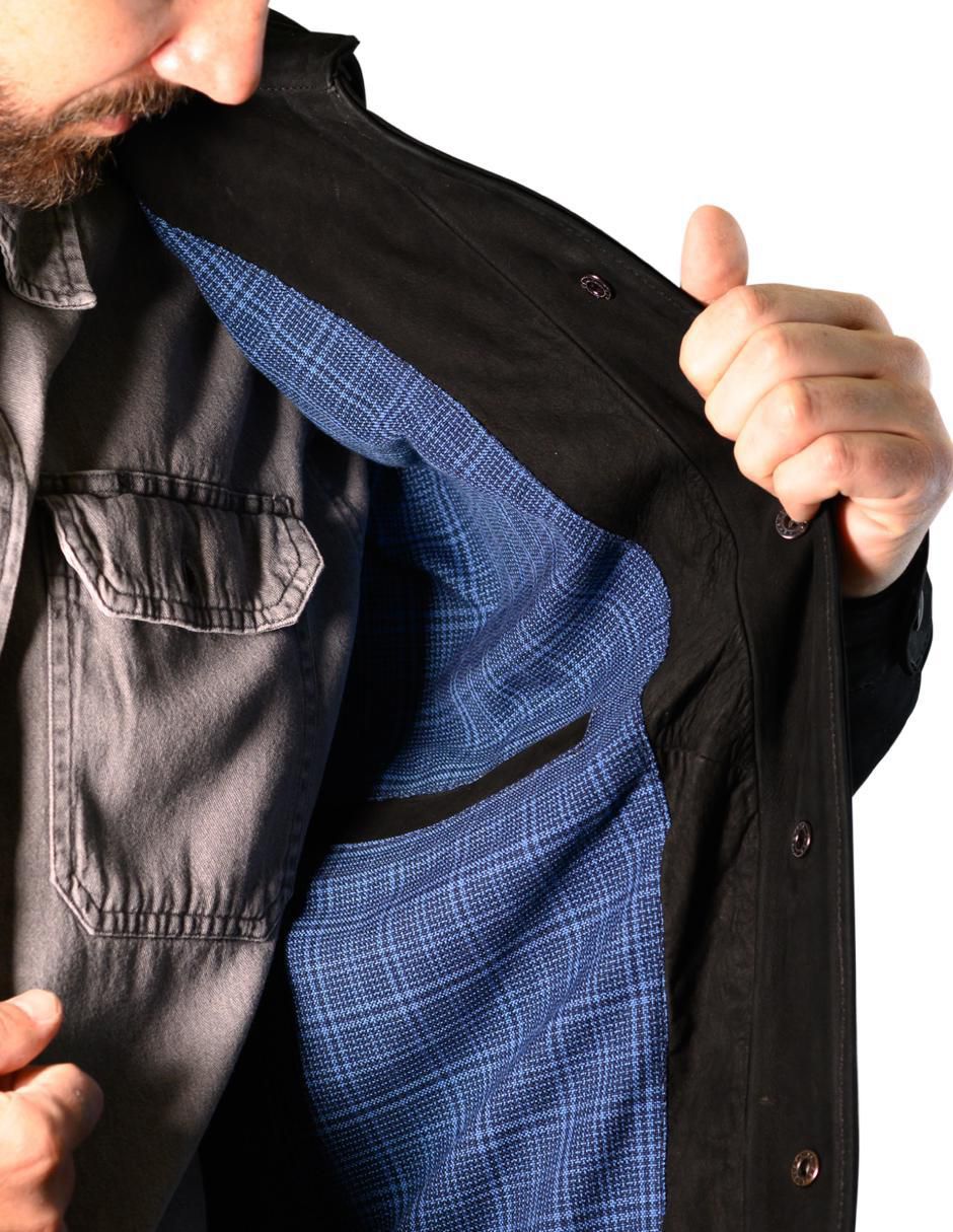Chamarra casual de piel para hombre 3