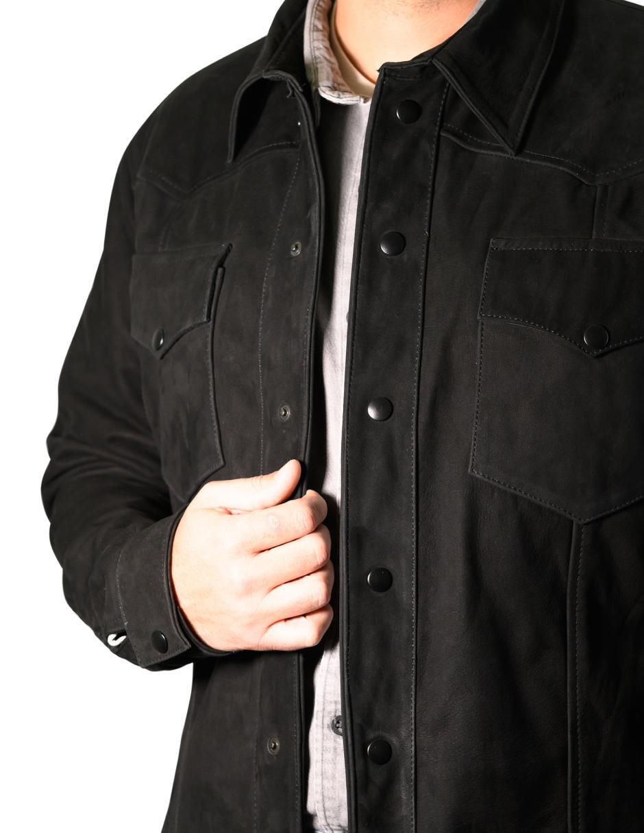 Chamarra casual de piel para hombre 4