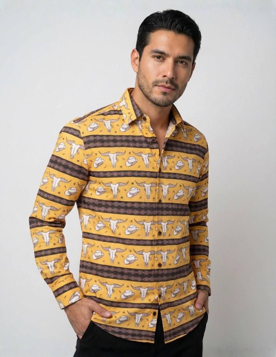 Camisa casual y algodón manga larga para hombre Camisa casual y algodón manga larga para hombre