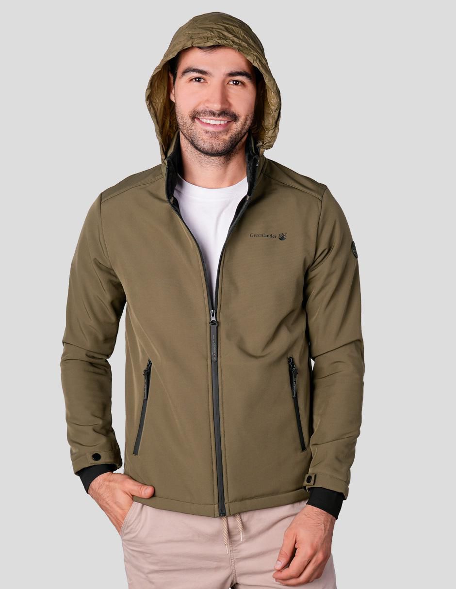 Chamarra casual Greenlander impermeable capucha desmontable para hombre