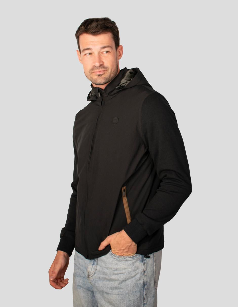 Chamarra casual capucha desmontable para hombre 4