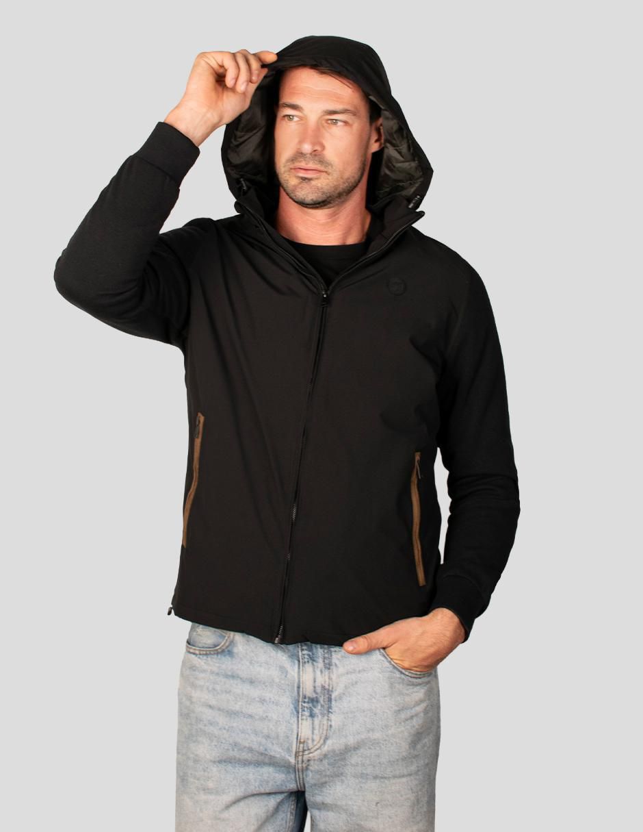 Chamarra casual capucha desmontable para hombre 5