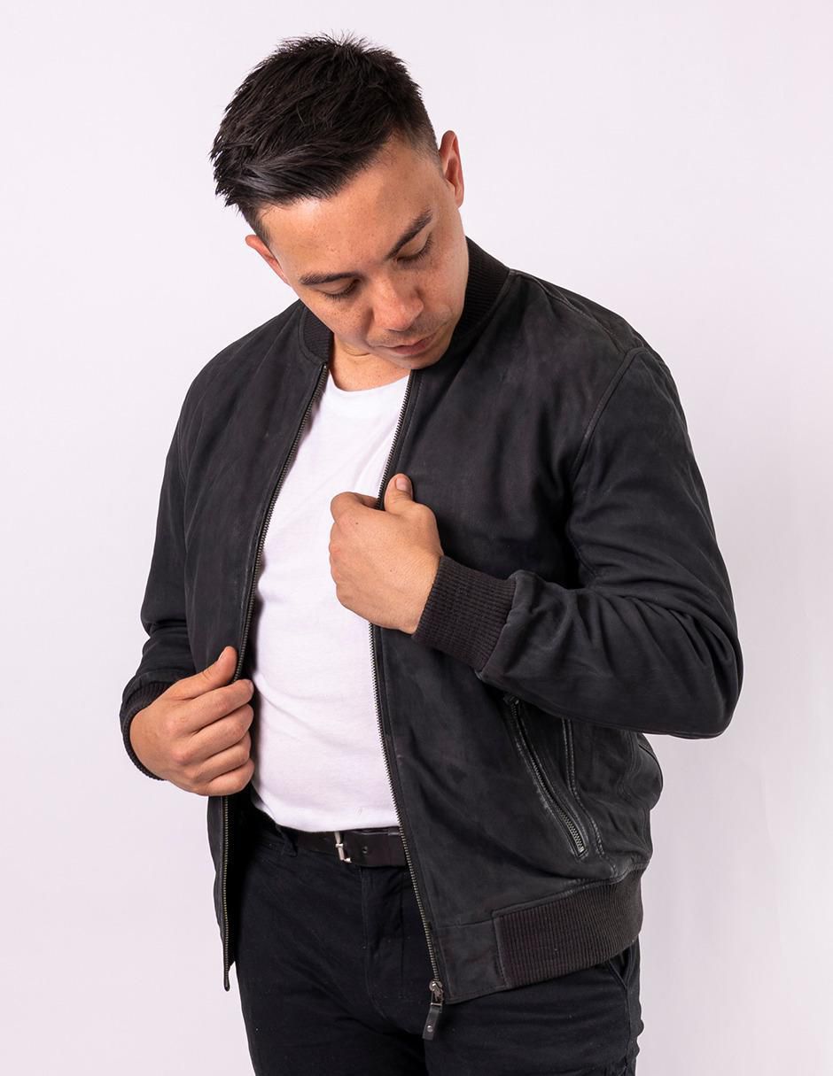 Chamarra casual Capuccio de piel con capucha para hombre 2