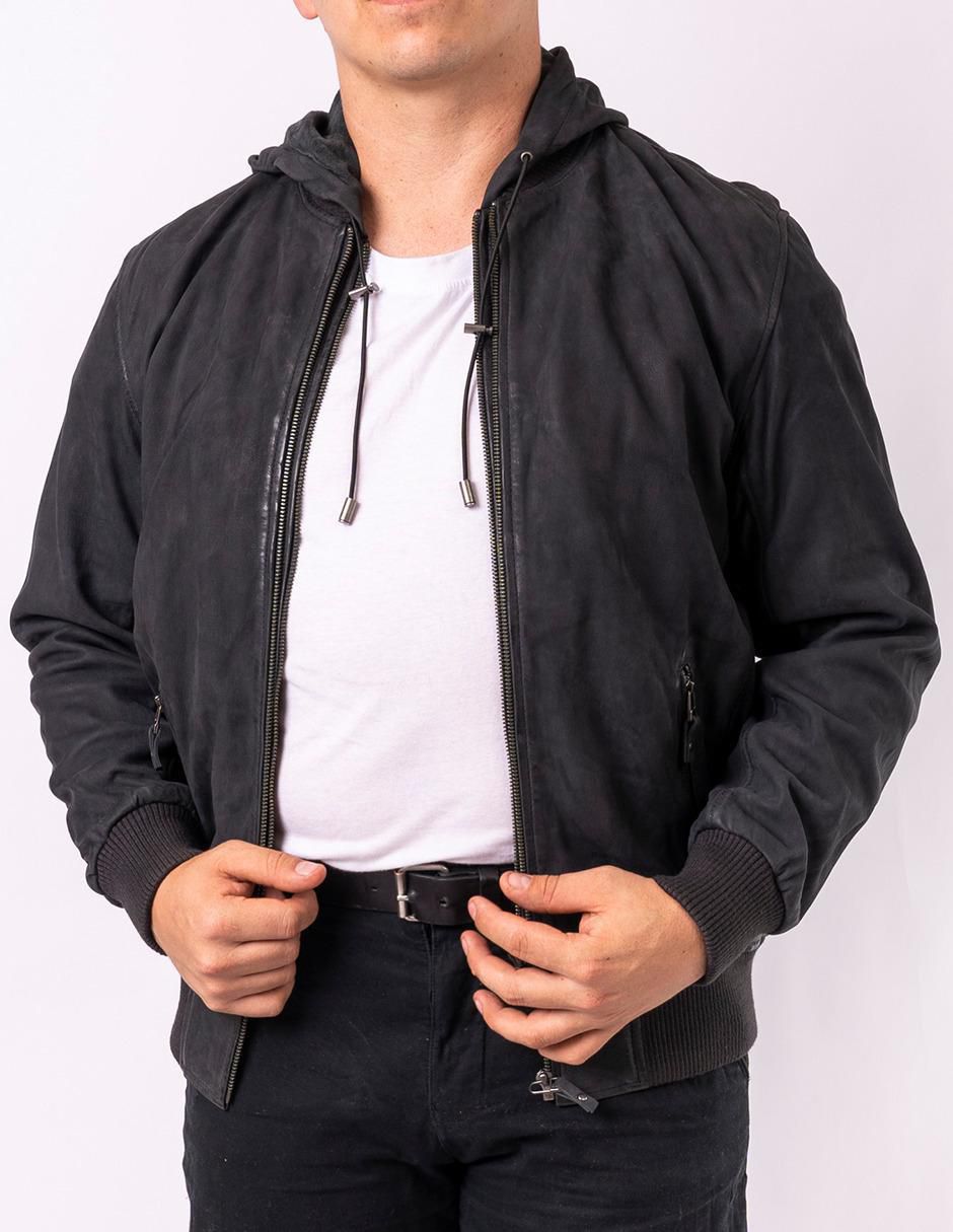 Chamarra casual Capuccio de piel con capucha para hombre Chamarra casual Capuccio de piel con capucha para hombre
