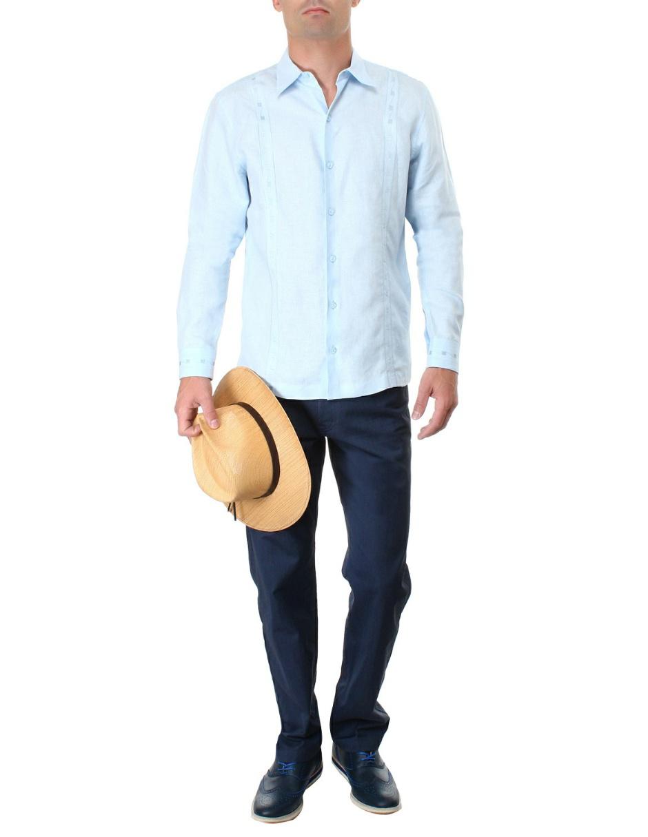 Guayabera manga larga para hombre 4