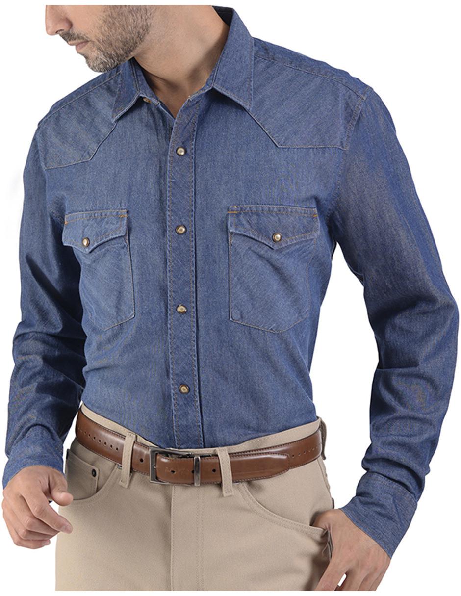 Camisa casual de algodón manga larga para hombre 1