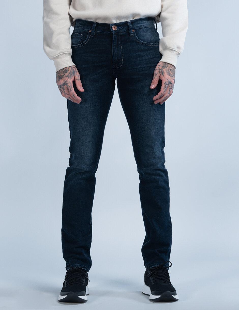 Jeans slim lavado obscuro para hombre 1