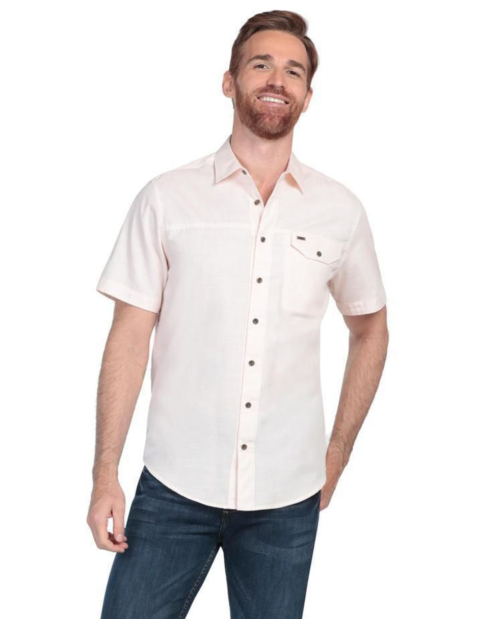 Camisa casual de algodón manga corta para hombre